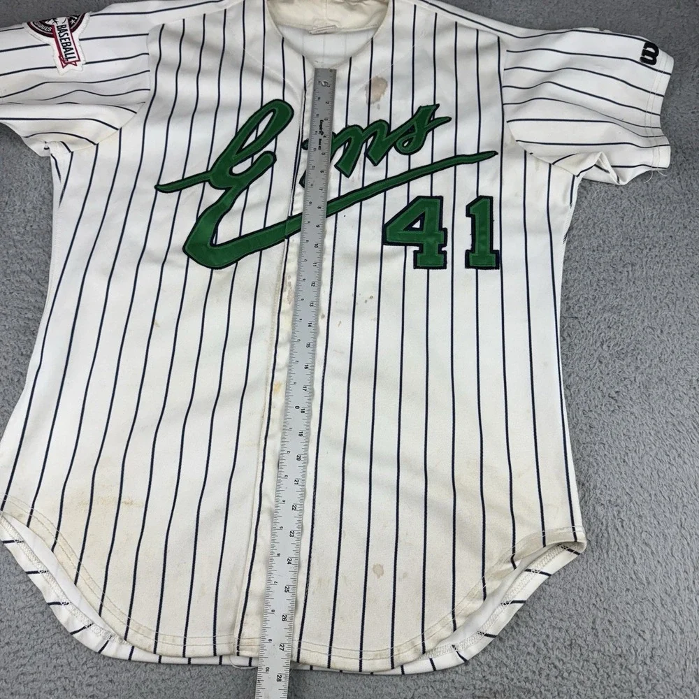 Vintage 1997 Eugene Emeralds Wilson‎ Baseball Jersey Game Worn Signed Striped 46